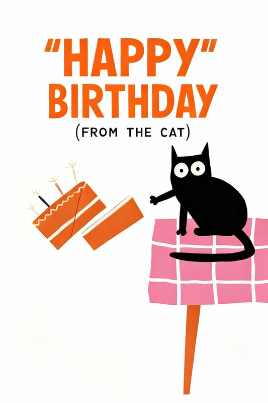 Happy Birthday From The Cat - Greeting Card