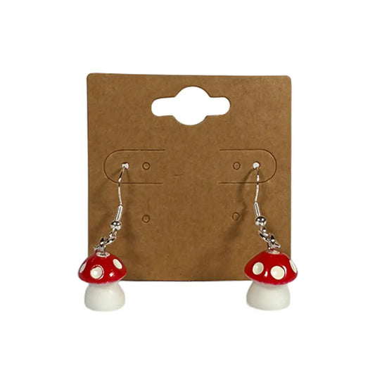 Red and White Mushroom Earrings